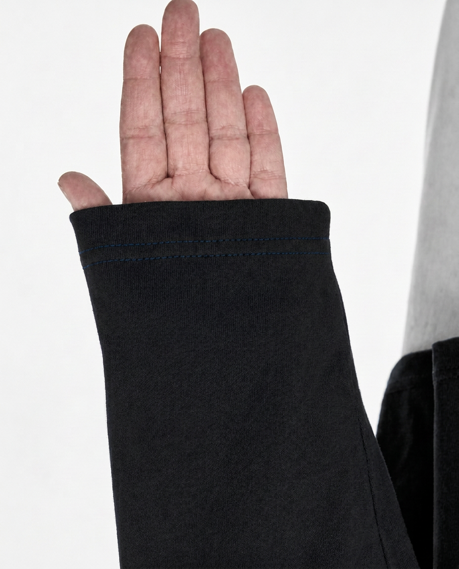 Ink long sleeve with “be brave” printed above the left cuff